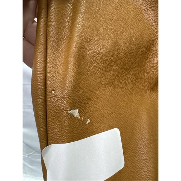 Marissa Webb x RTR Brown Front Slit Leather Shirt Dress Size 4 with Small Holes - Picture 5 of 10